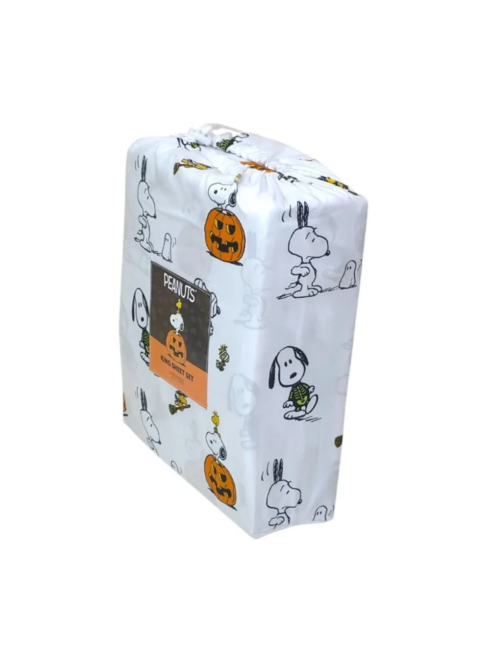 Peanuts Halloween King Sheet Set By Berkshire Snoopy & Woodstock Pumpkins